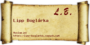 Lipp Boglárka névjegykártya